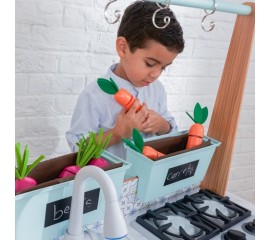 Bucatarie pentru copii cu accesorii Farmhouse Play Kitchen - KidKraft