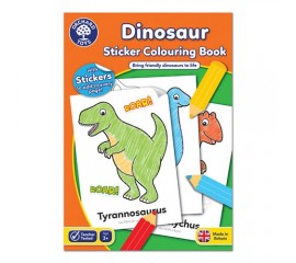 Carte de colorat cu activitati in engleza si abtibilduri Dinozaur